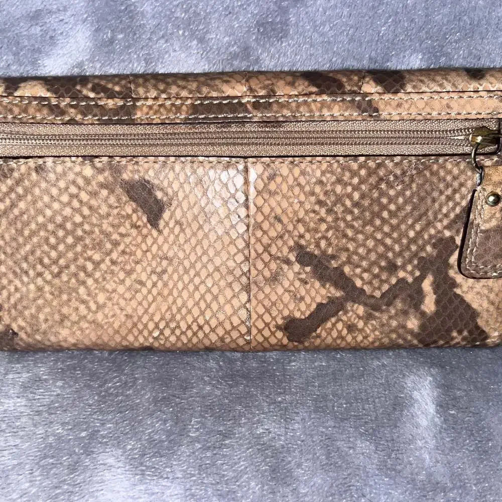 Coach Large Python Embossed Genuine Leather Wallet/Clutch